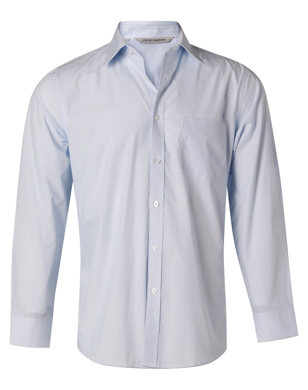 Men's Fine Stripe Long Sleeve Shirt - Pale Blue