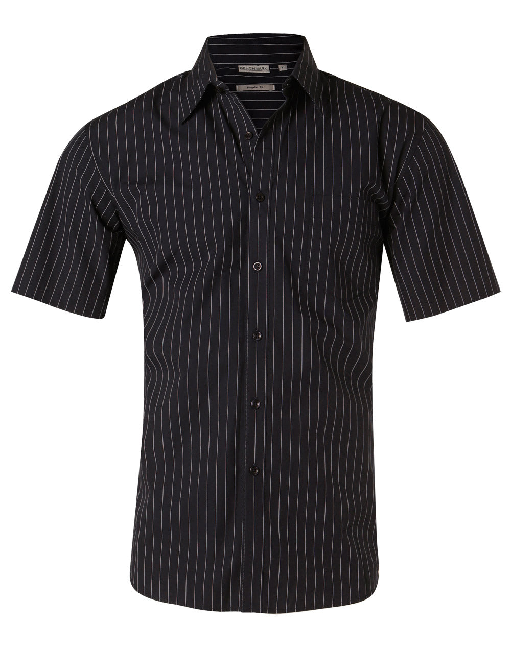 Men's Pin Stripe Short Sleeve Shirt - Navy/White