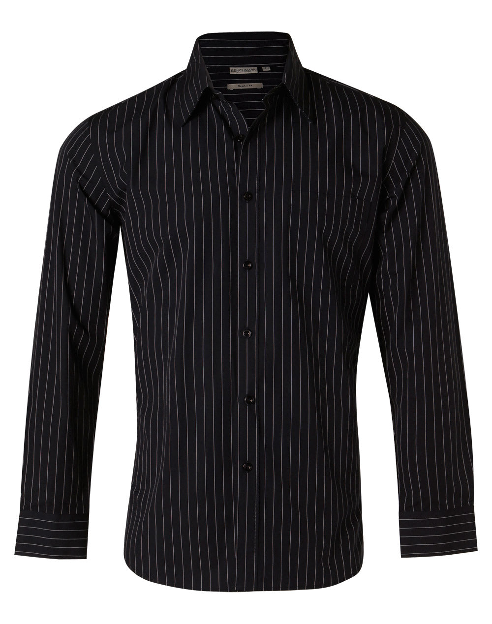 Men's Pin Stripe Long Sleeve Shirt - Navy/White