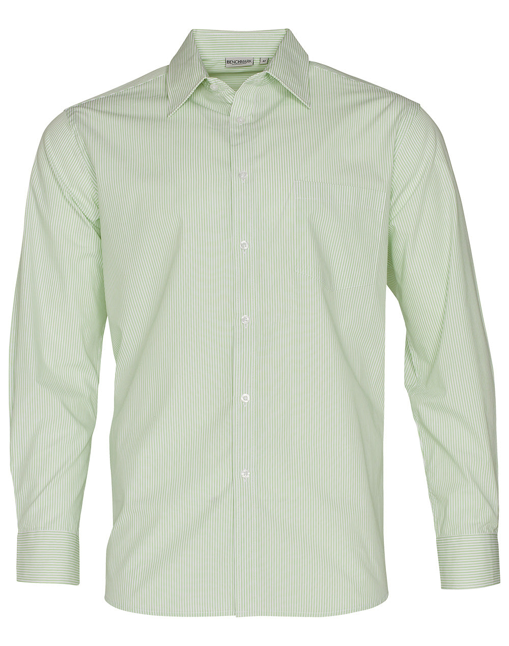 Men's Balance Stripe Long Sleeve Shirt - Mint/White