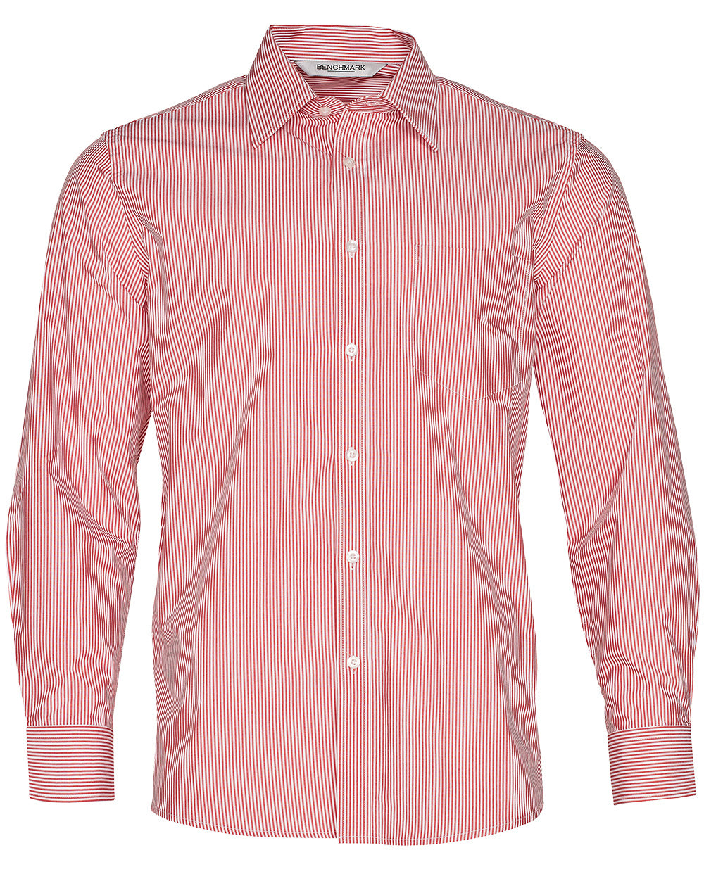Men's Balance Stripe Long Sleeve Shirt - Red/White
