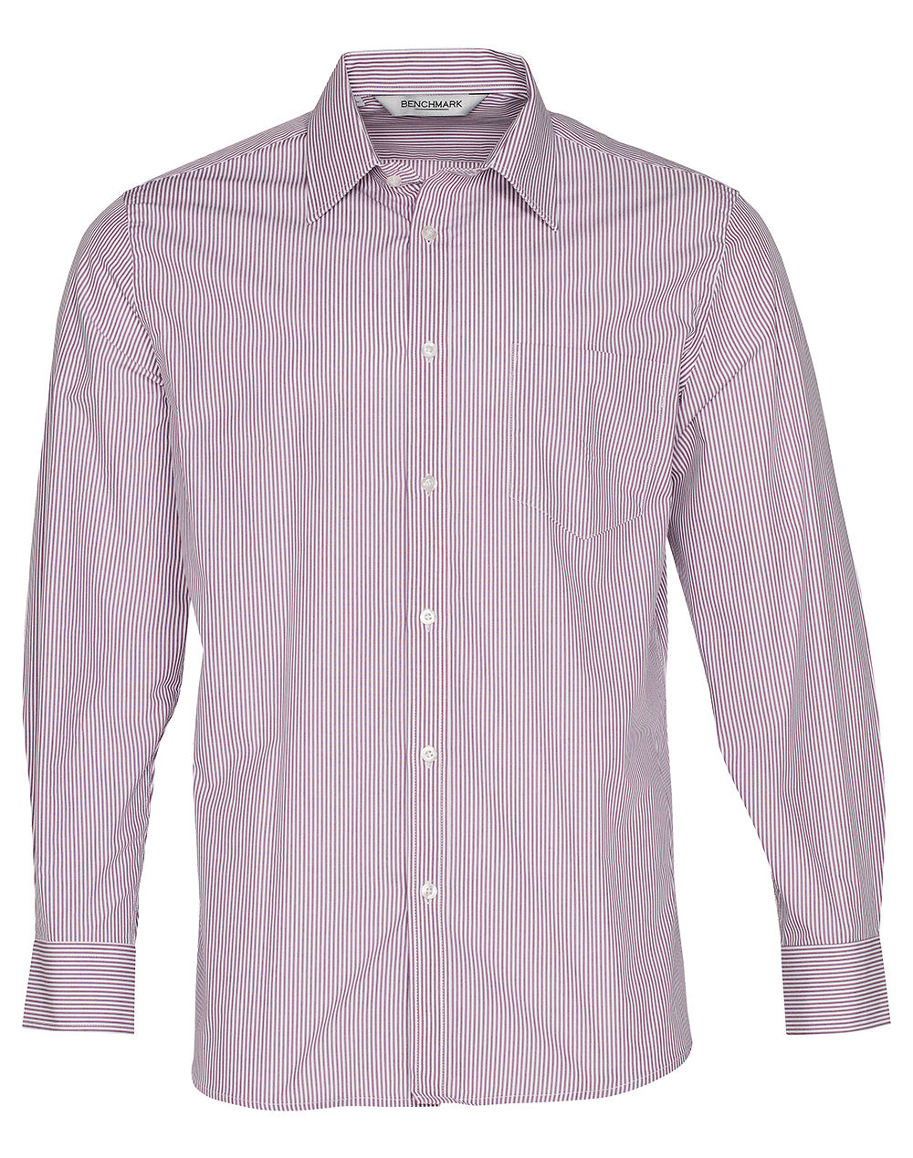 Men's Balance Stripe Long Sleeve Shirt - Violet/White