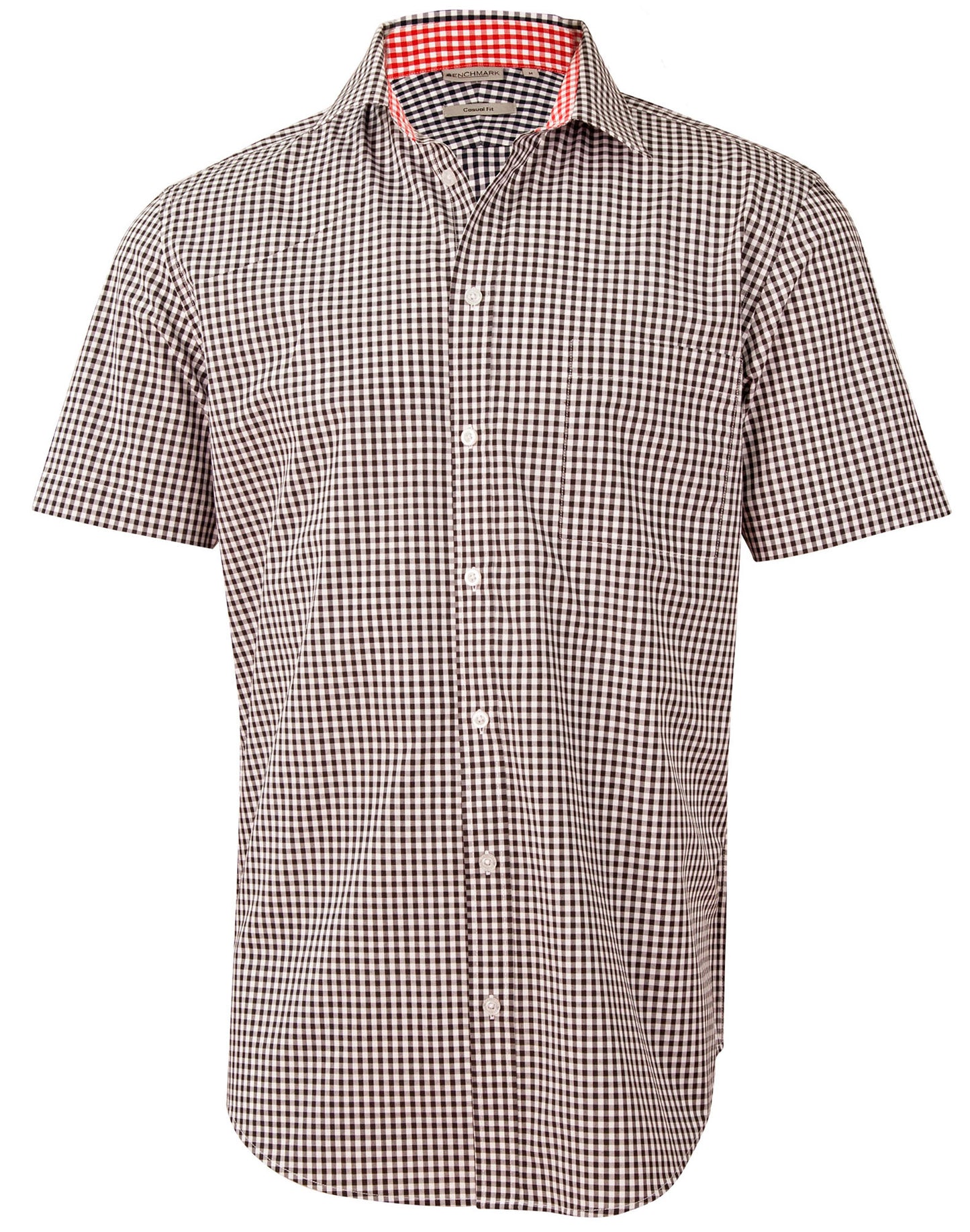 Men's Gingham Check S/S Shirt - Black/White