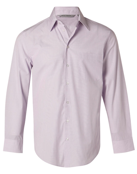 Men's Mini Check L/S Shirt - Lilac