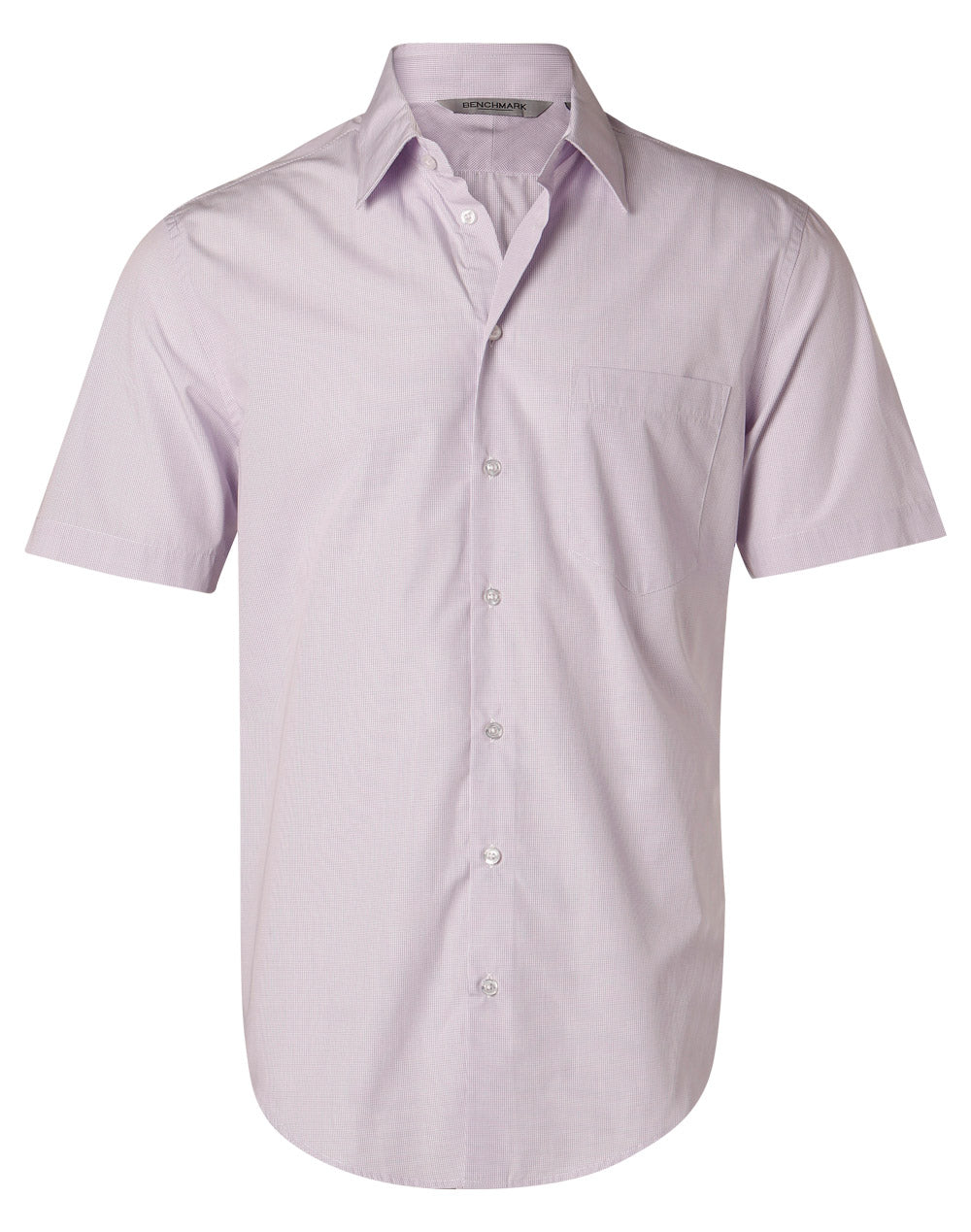Men's Mini Check S/S Shirt - Lilac