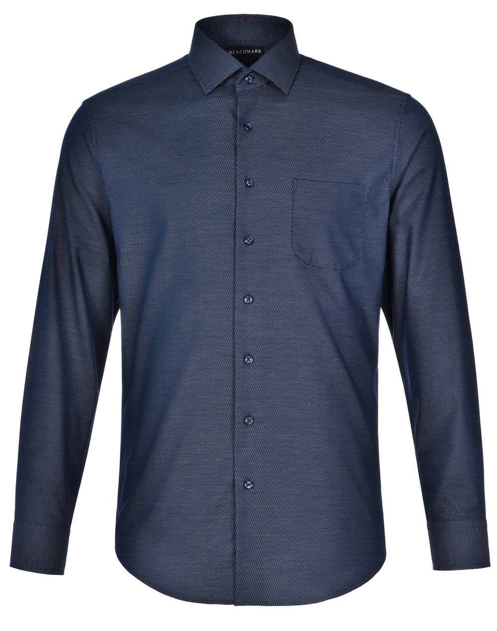 Men's Pin Dot Stretch L/S Shirt - Navy