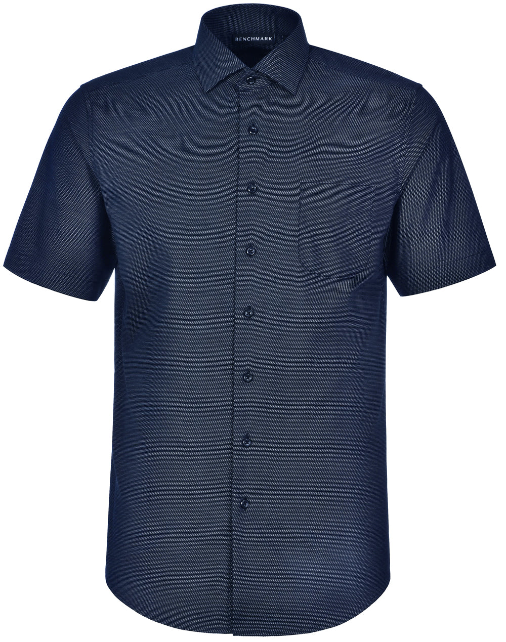 Men's Pin Dot Stretch S/S Shirt - Navy