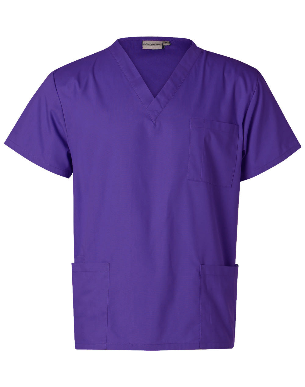 Unisex Scrubs Short Sleeve Tunic Top - Purple