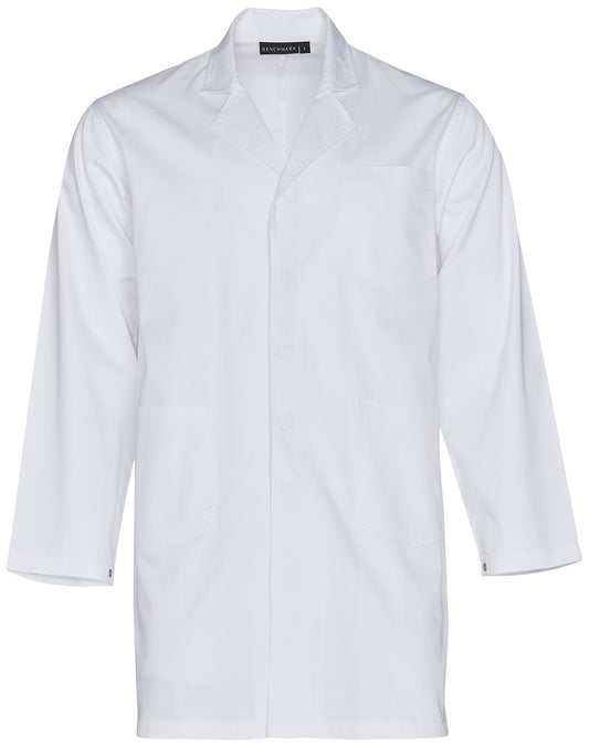 Unisex Long Sleeve Lab Coat - White