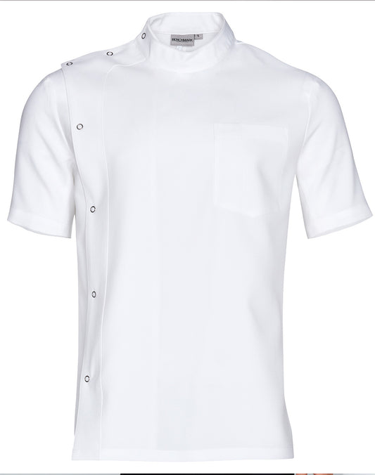 Men's Stud Front Short Sleeve Jacket - White