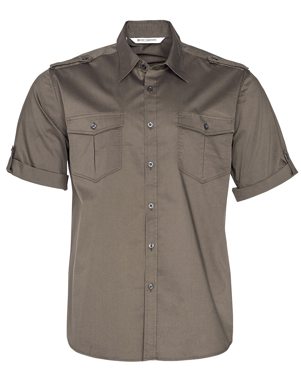 Men's Short Sleeve Military Shirt - Khaki