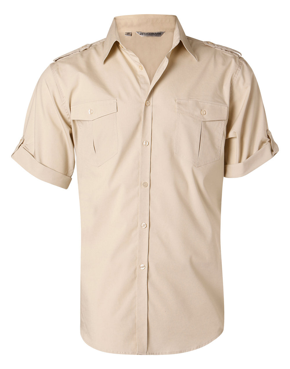 Men's Short Sleeve Military Shirt - Sand