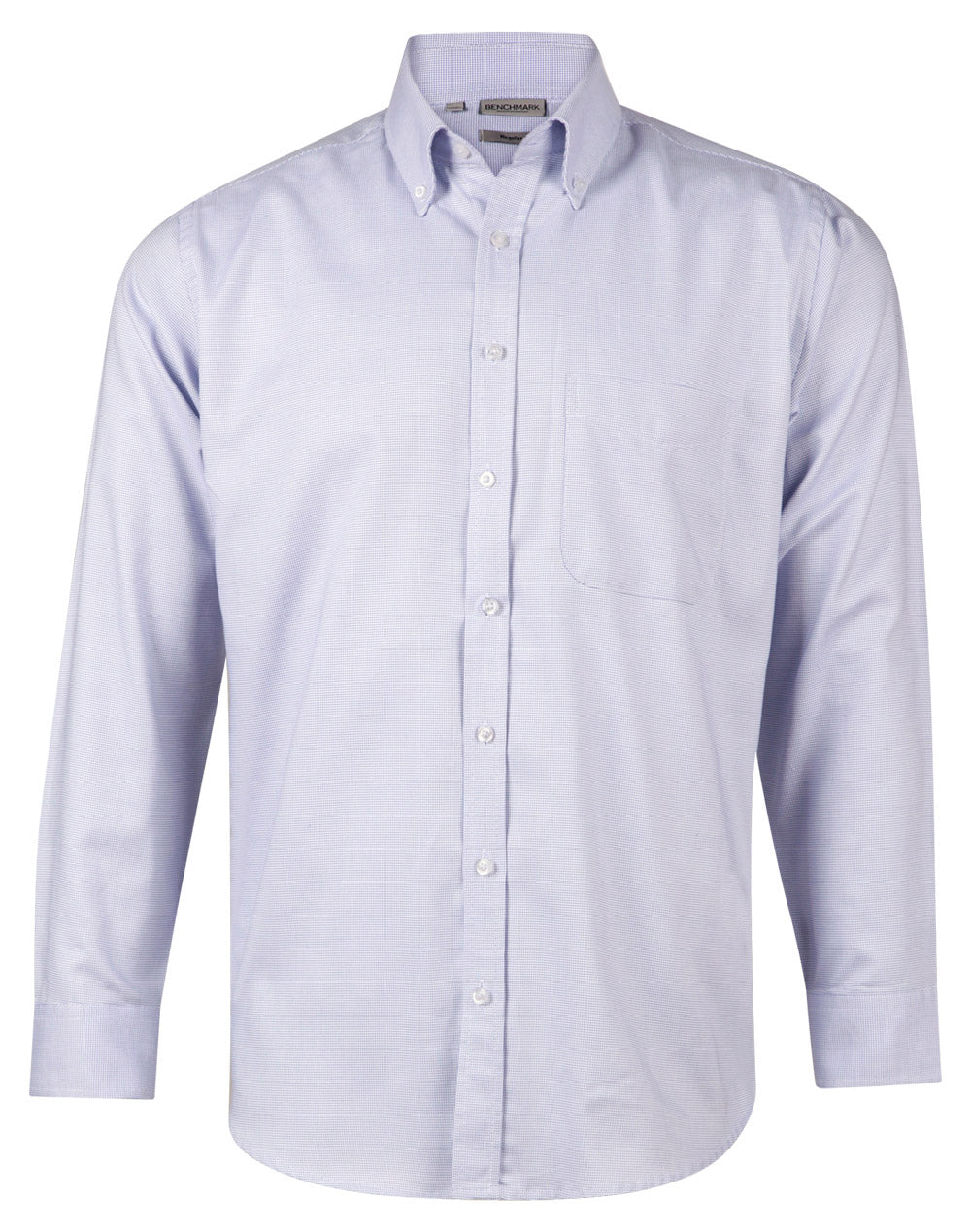 Men's Dot Contrast Long Sleeve Shirt - White/Blue Dot