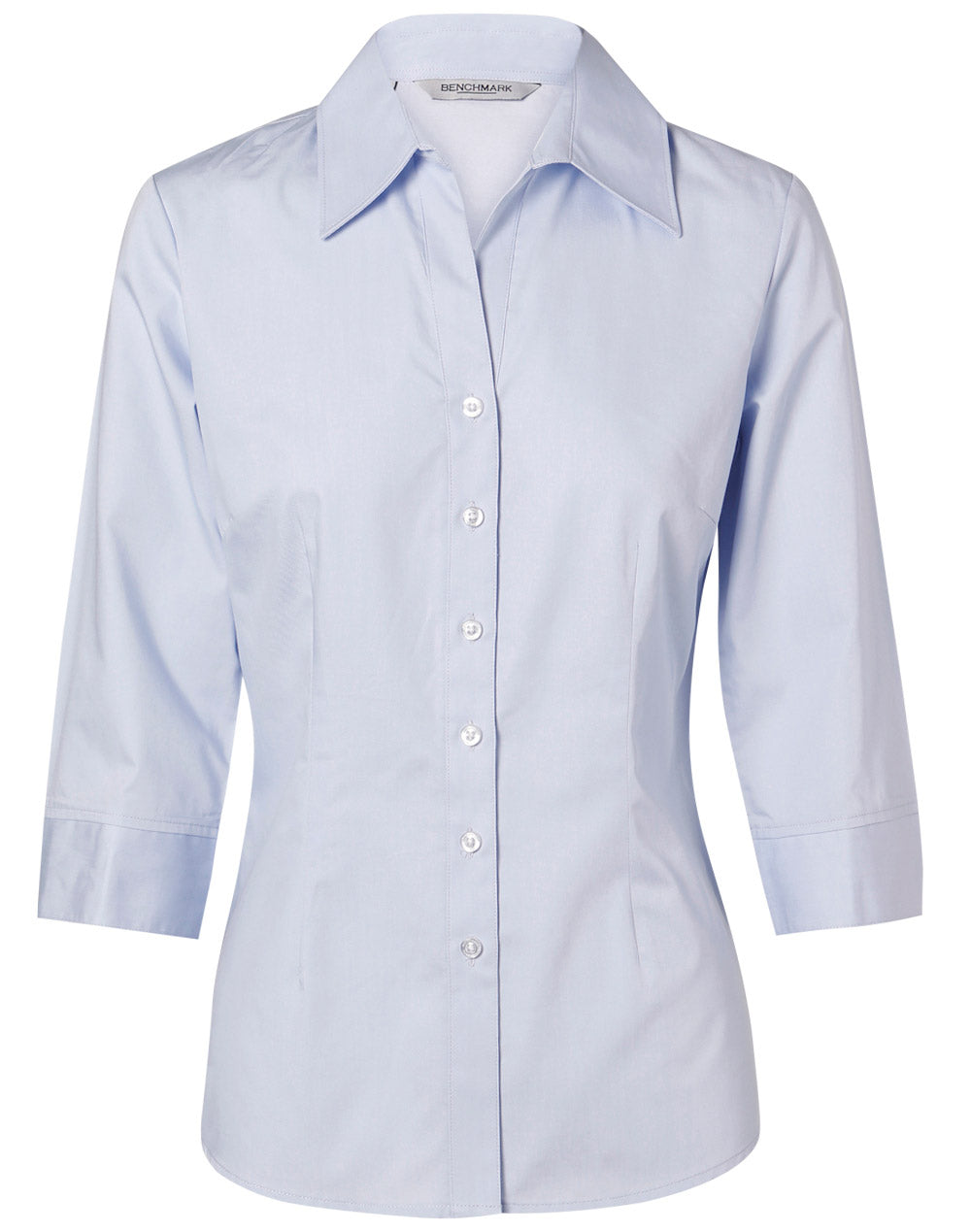 Women's Fine Twill 3/4 Sleeve Shirt - Blue