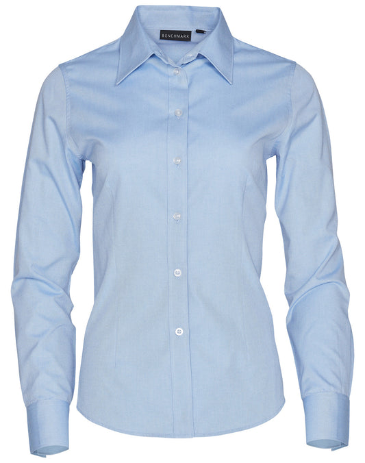 Women's CVC Oxford L/S Shirt - Blue