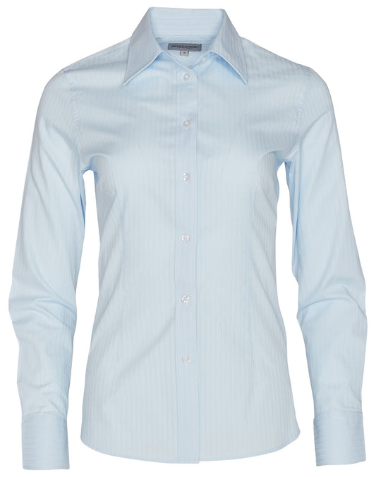 Women's Self Stripe L/S Shirt - Pale Blue