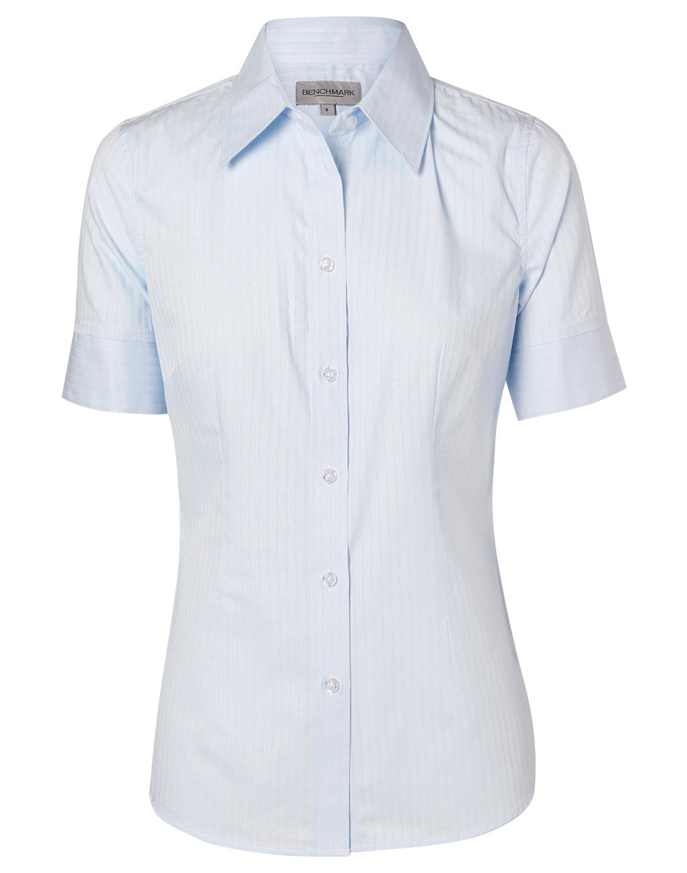 Women's Self Stripe S/S Shirt - Pale Blue