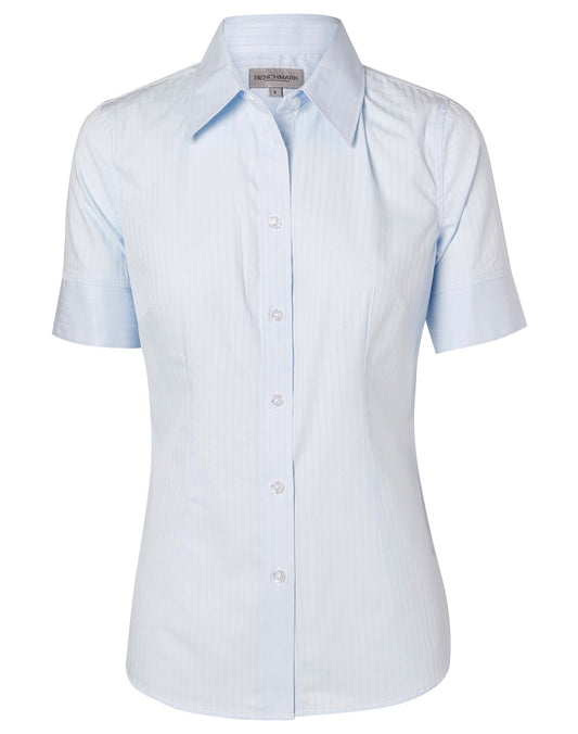 Women's Self Stripe S/S Shirt - Pale Blue
