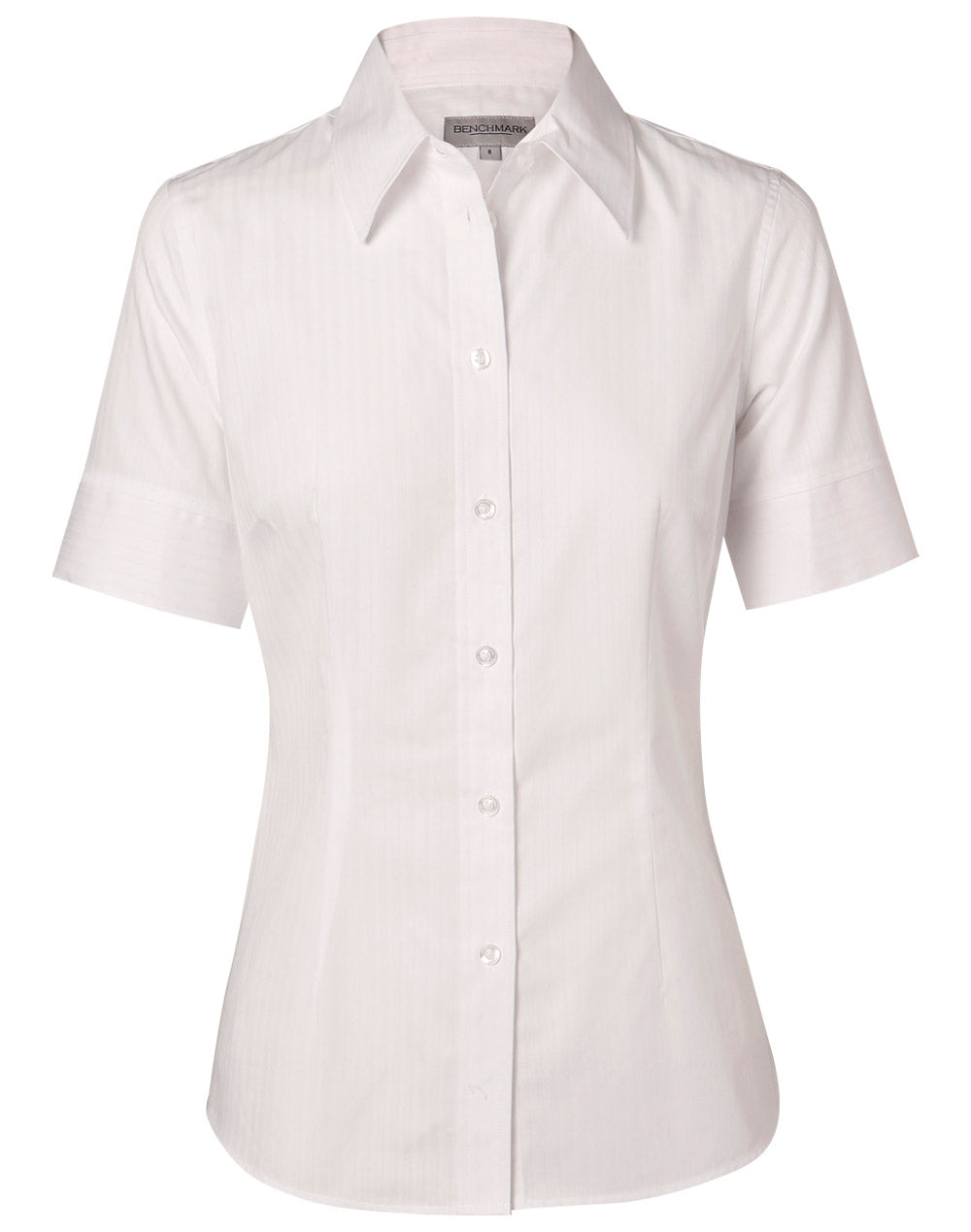 Women's Self Stripe S/S Shirt - White
