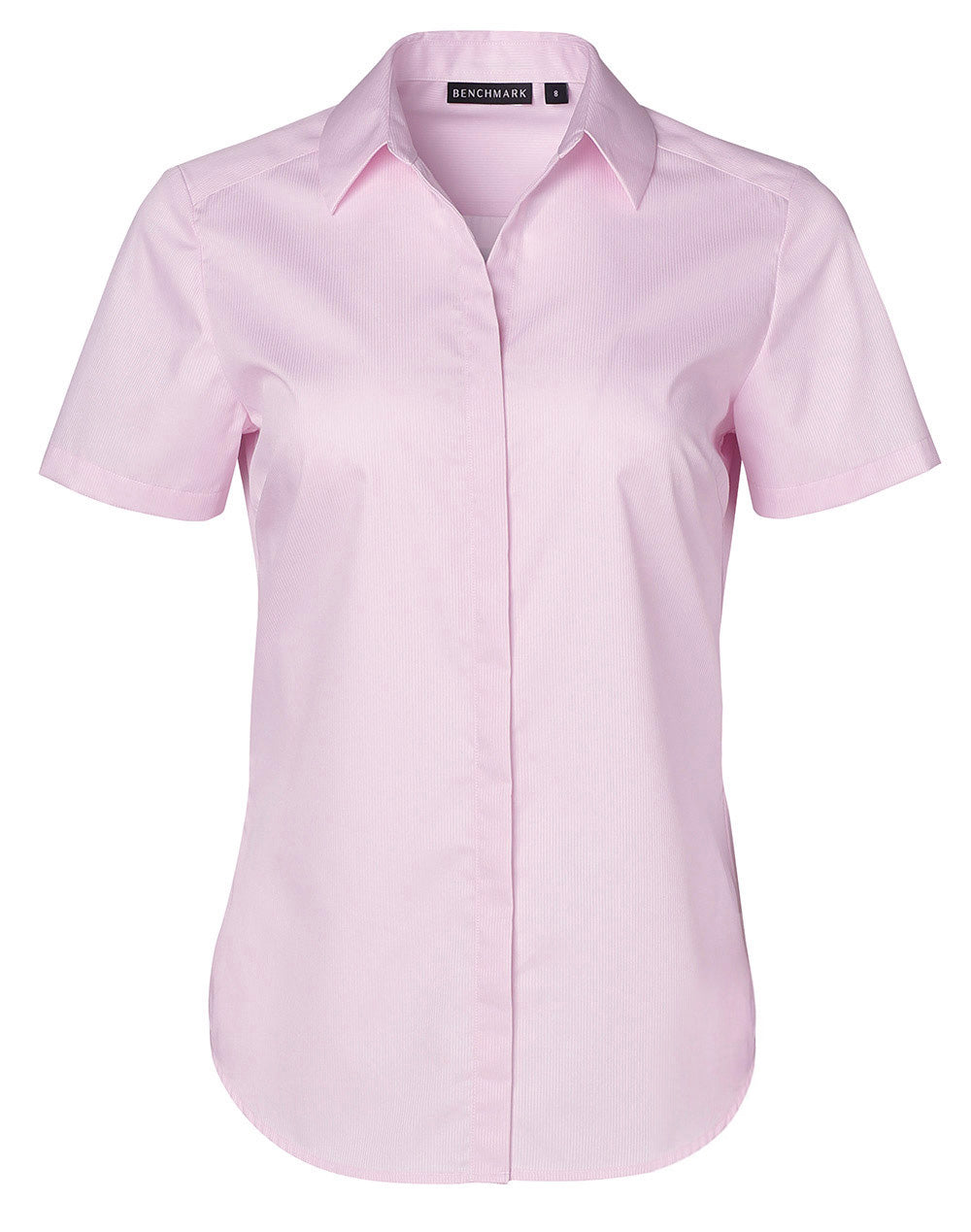 Ladies' Dobby Striped Taped S/S Shirt - Soft Pink