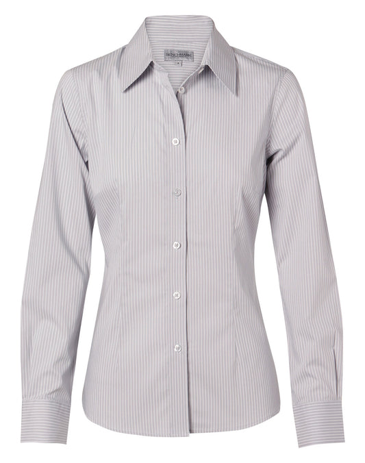 Women's Ticking Stripe L/S Shirt - Grey/White