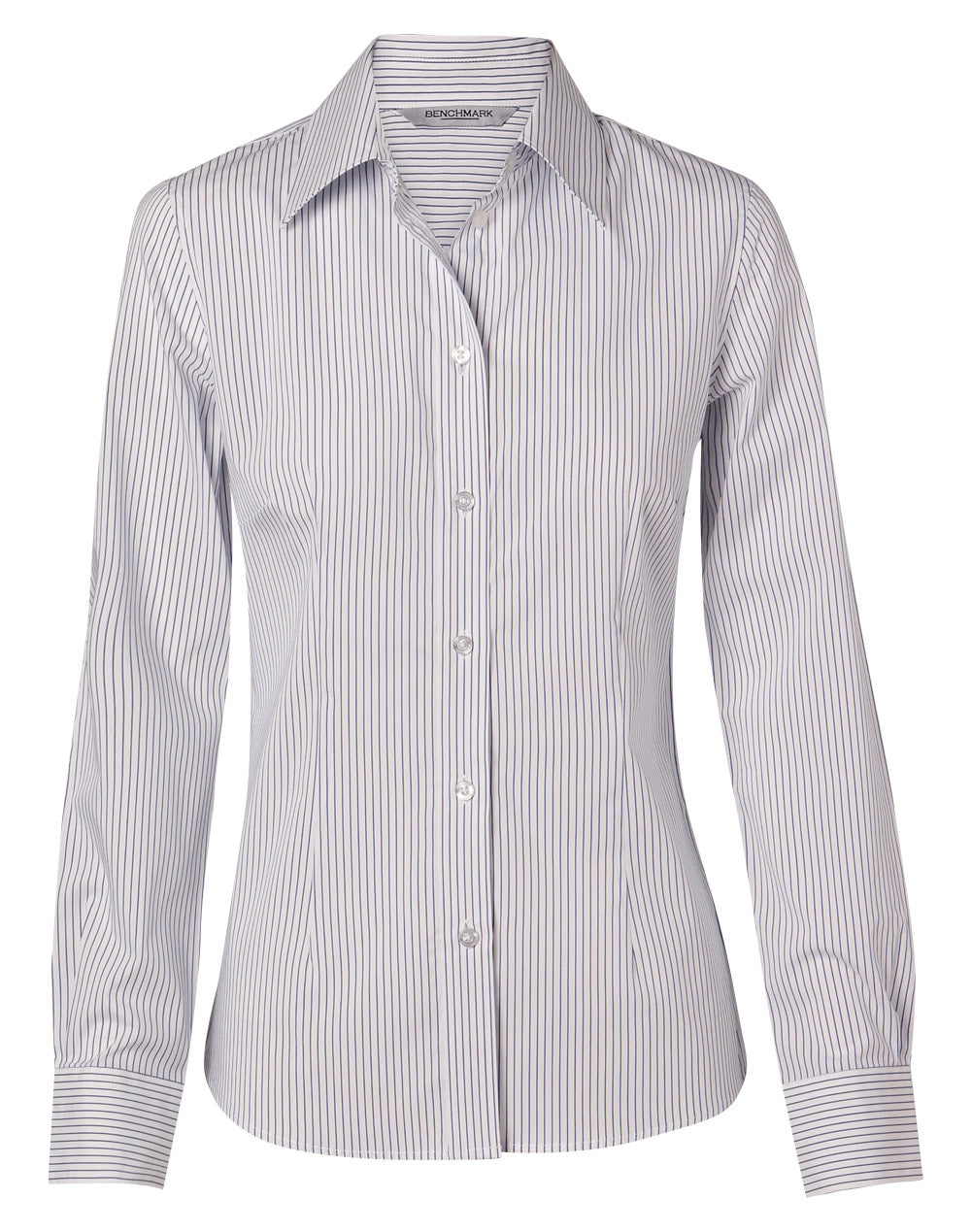 Women's Ticking Stripe L/S Shirt - White/Blue