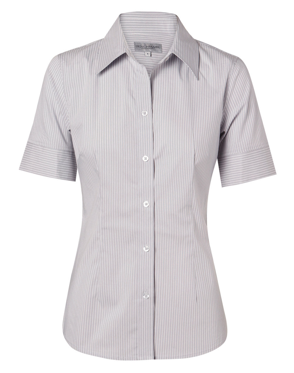 Women's Ticking Stripe S/S Shirt - Grey/White