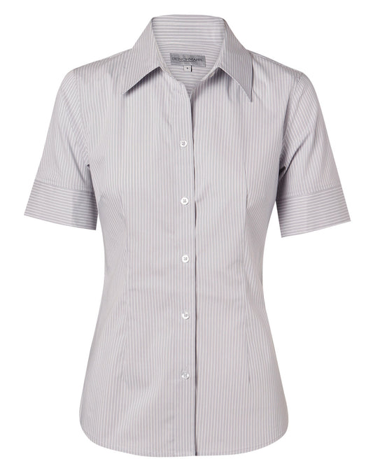 Women's Ticking Stripe S/S Shirt - Grey/White
