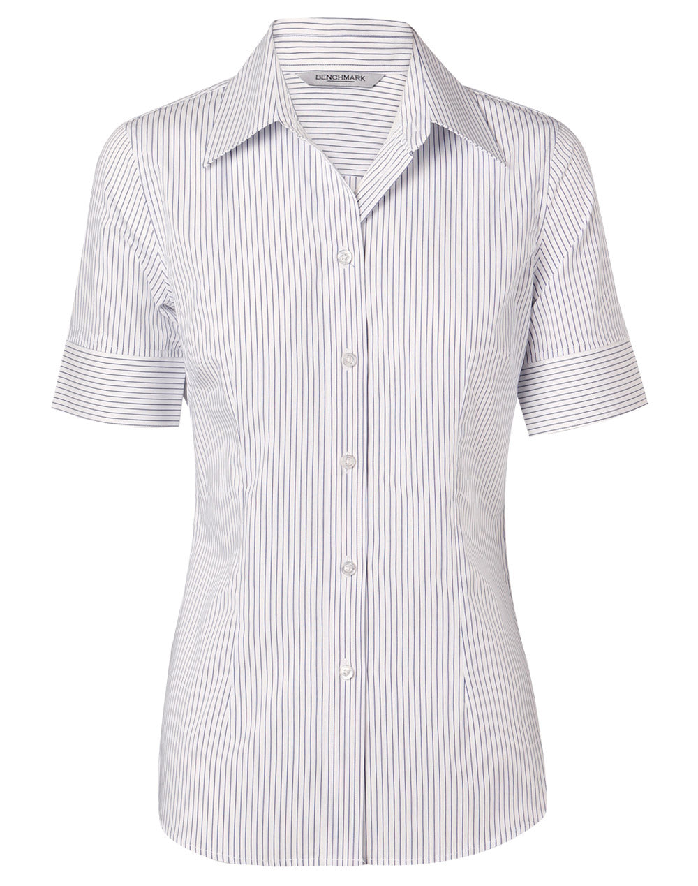 Women's Ticking Stripe S/S Shirt - White/Blue