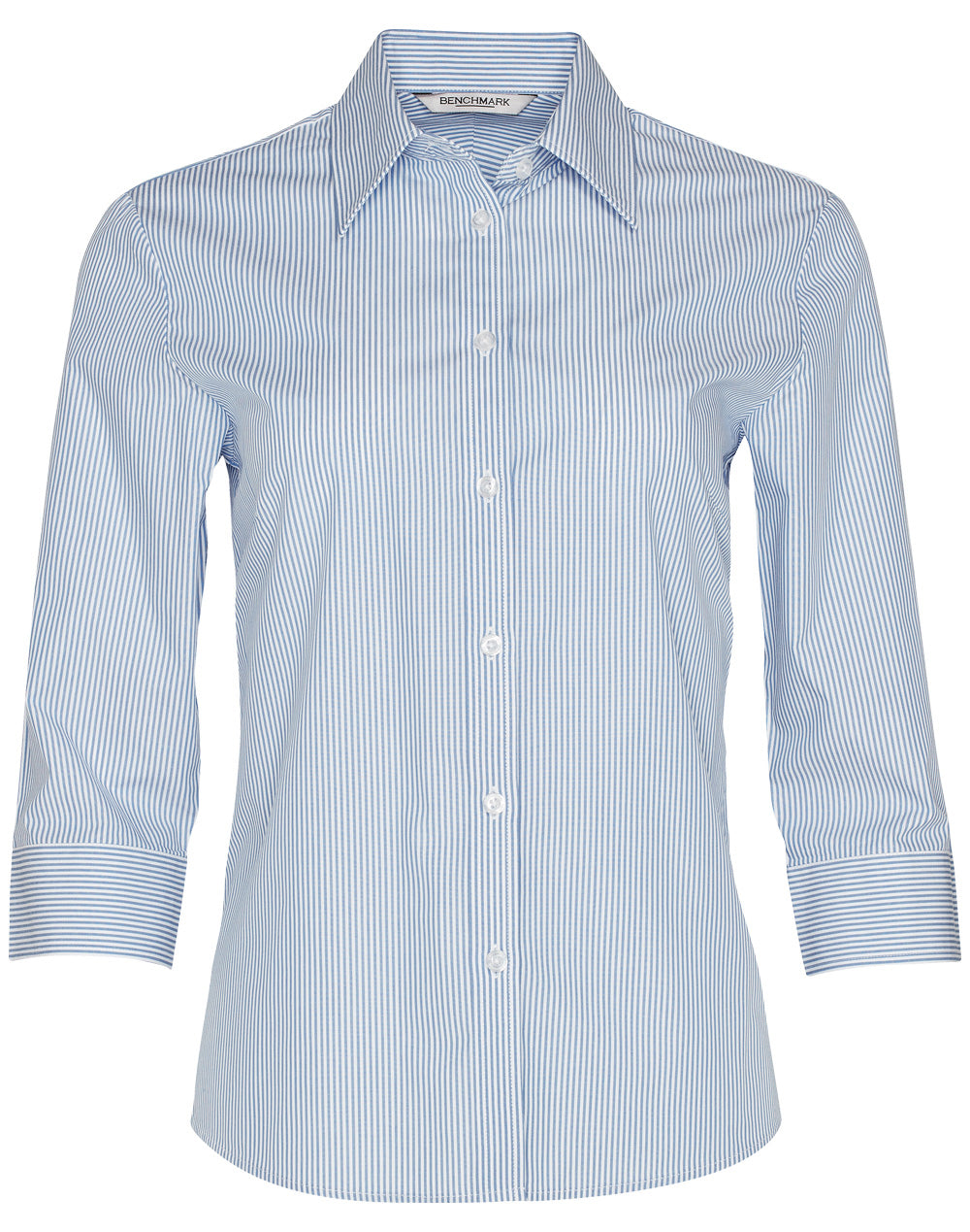 Women's Balance Stripe 3/4 Sleeve Shirt - Blue/White