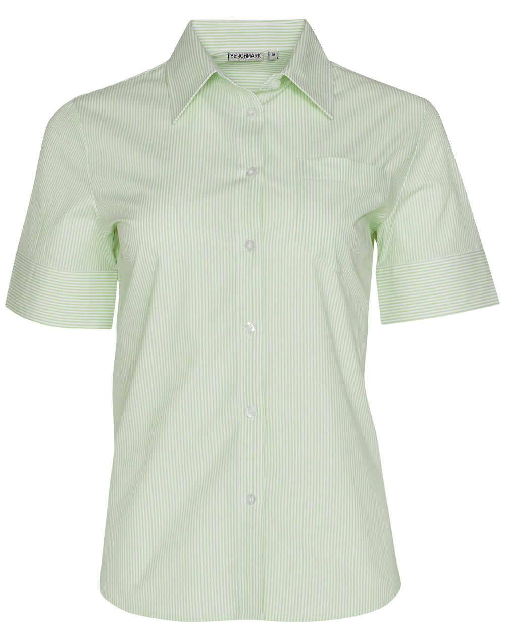 Women's Balance Stripe Short Sleeve Shirt - Mint/White