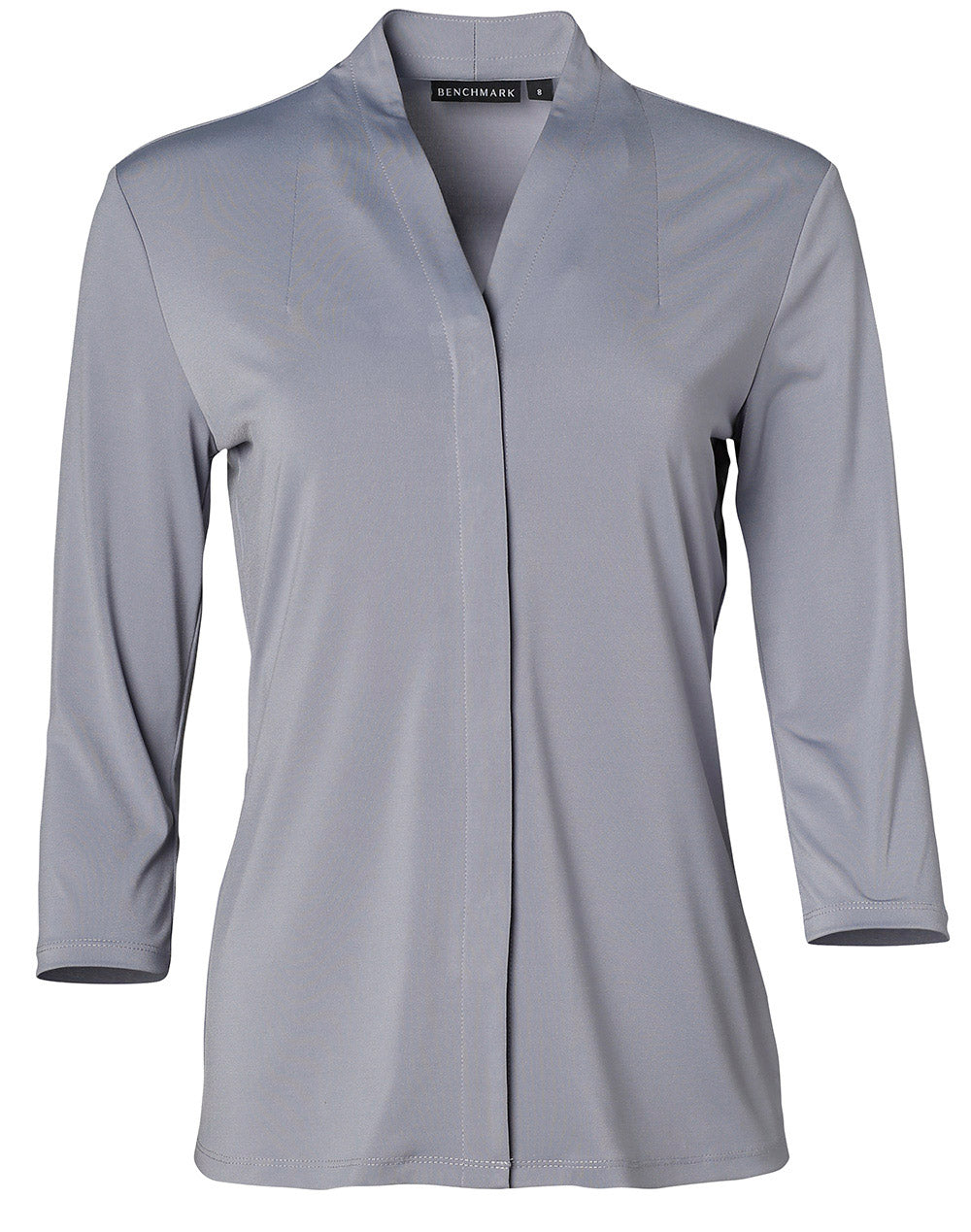 Ladies' Mid Sleeve Shawline Knit Top - Dusk Grey