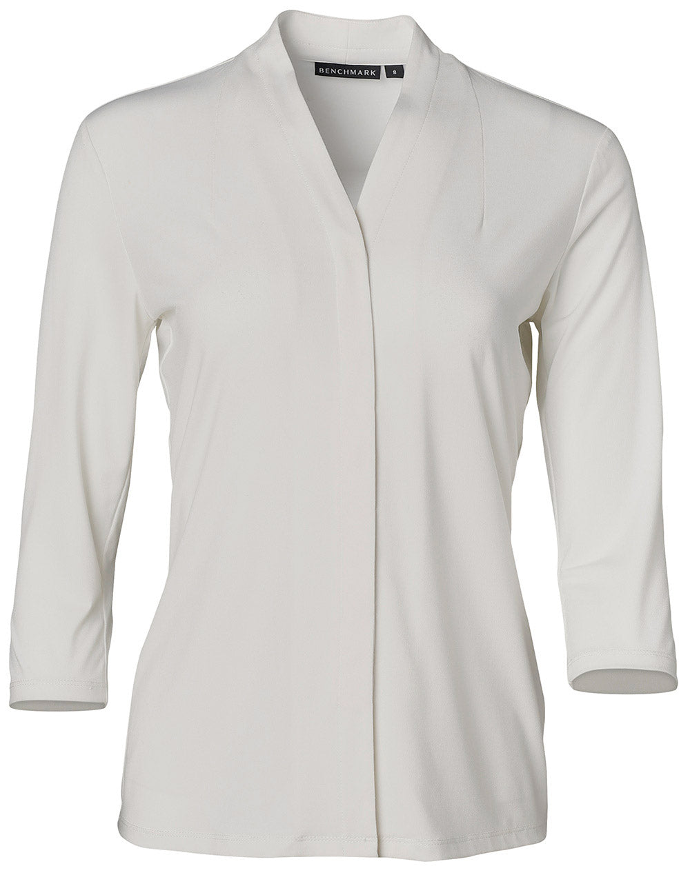 Ladies' Mid Sleeve Shawline Knit Top - White