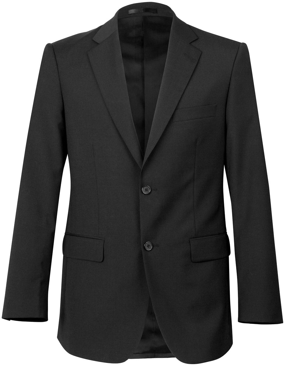 Men's Two Buttons Jacket in Wool Stretch - Charcoal