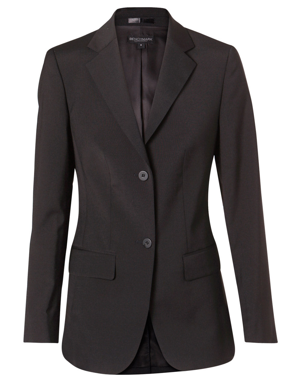 Women's Stretch Wool Blend Mid Length Jacket - Charcoal