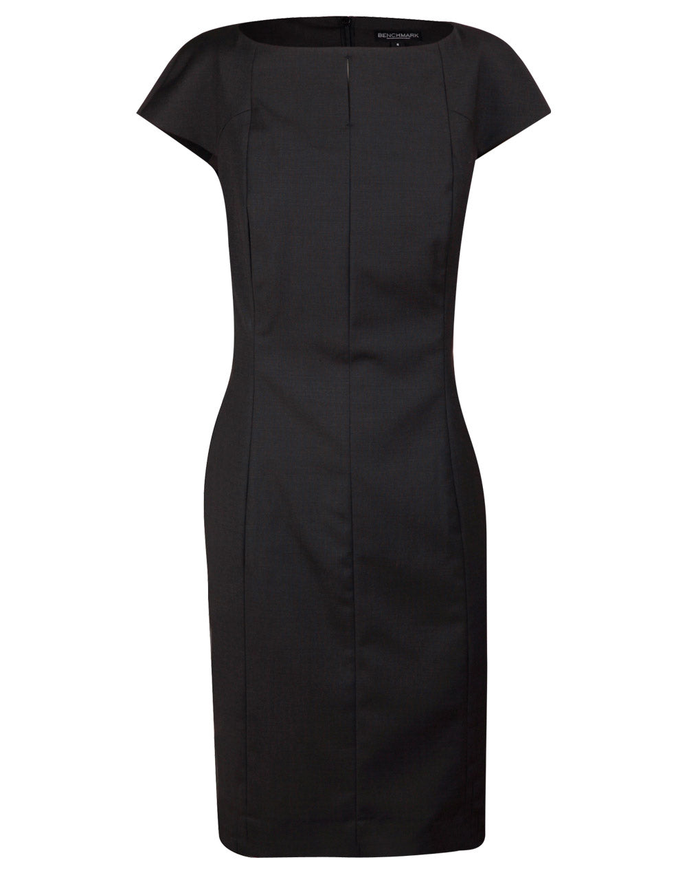 Ladies' Wool Blend Stretch Cap Sleeve Dress - Charcoal