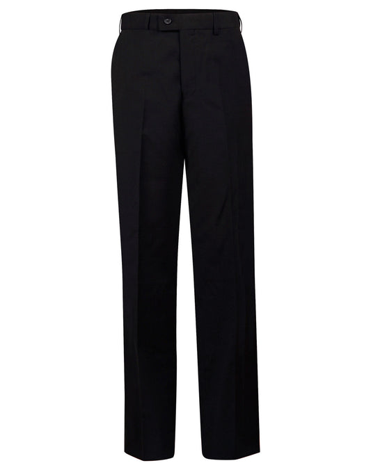 Men's Wool Blend Stretch Flexi Waist Pants - Black