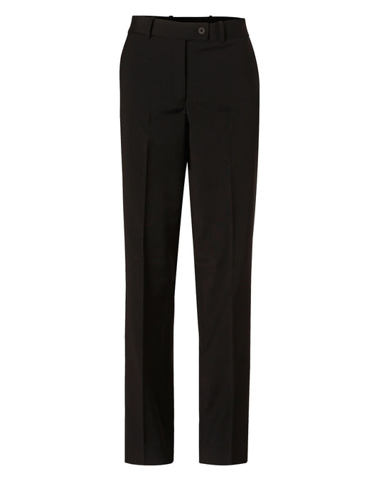 Women's Slim Leg Flexi Waist Pants in Wool Stretch - Navy