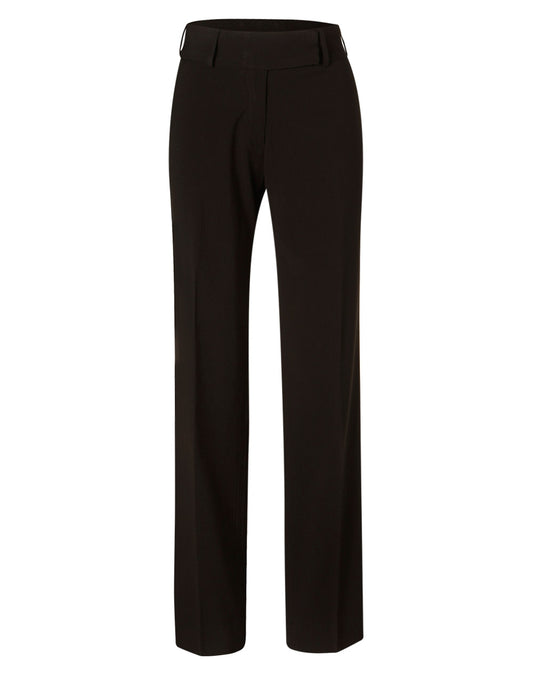 Women's Low Rise Pants in Poly/Viscose Stretch Stripe - Black/Charcoal