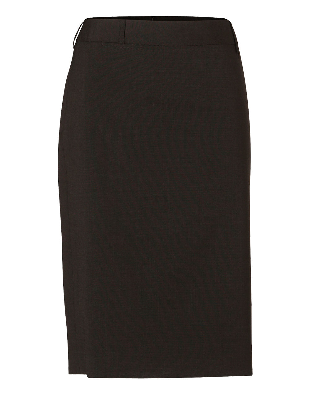 Women's Mid Length Lined Pencil Skirt in Wool Stretch - Charcoal