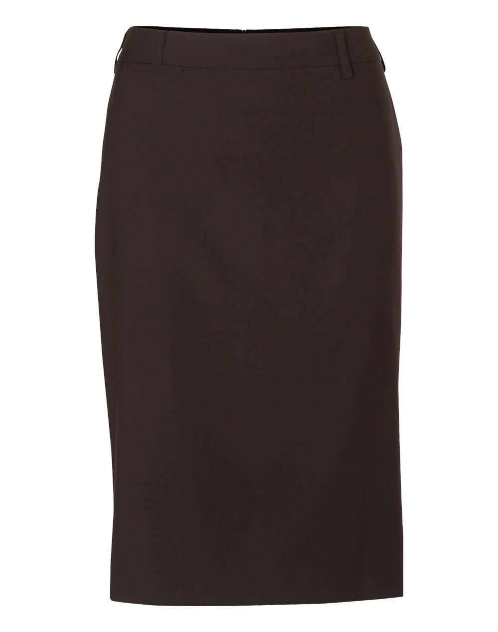 Women's Mid Length Lined Pencil Skirt in Poly/Viscose Stretch - Charcoal
