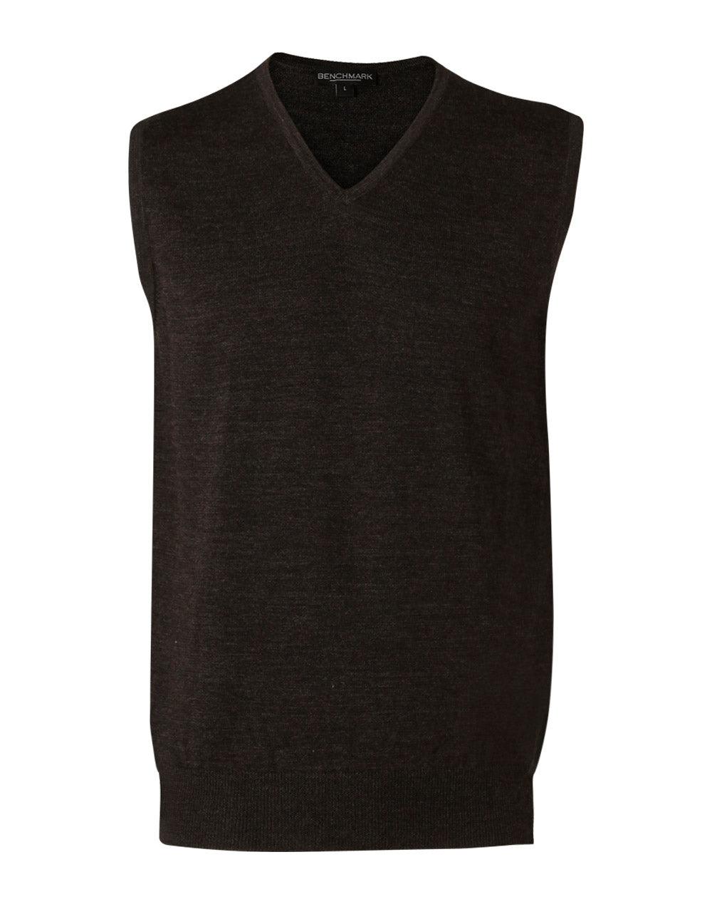 Men's 100% Merino Wool V Neck Vest - Charcoal
