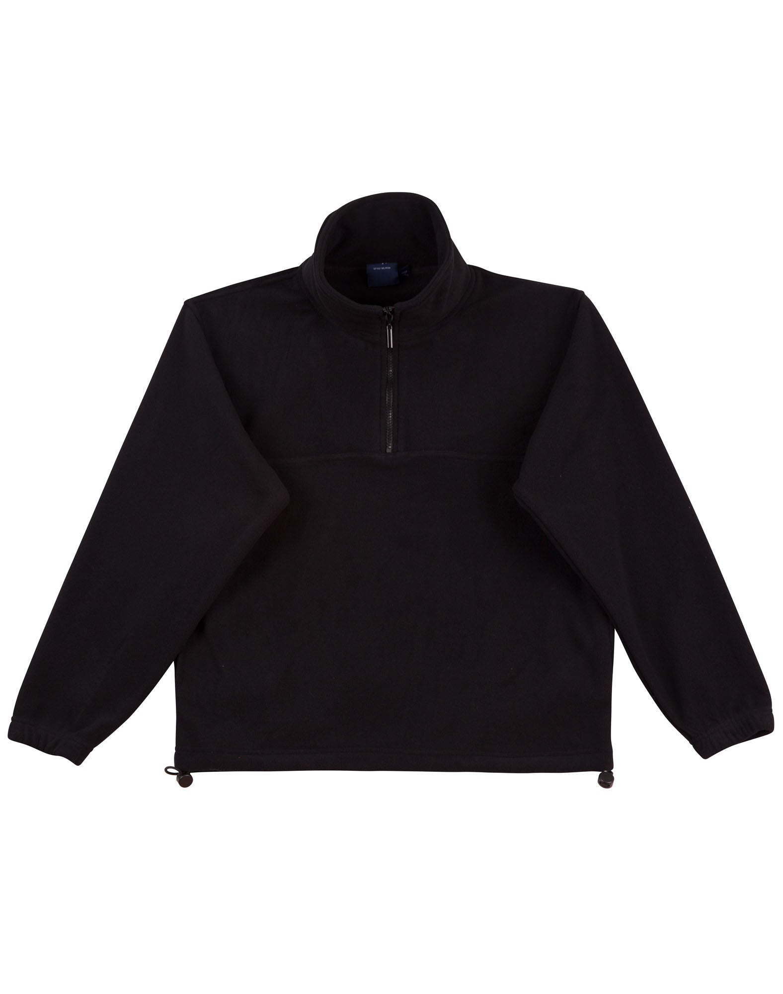 Kids' half zip polar fleecy pullover - Black