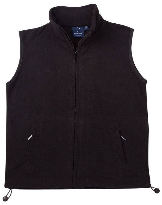 Unisex polar fleece vest. - Black/Black