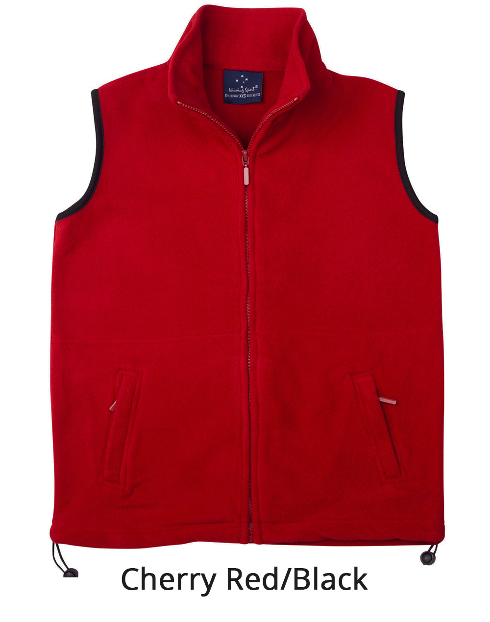 Unisex polar fleece vest. - Red/Black