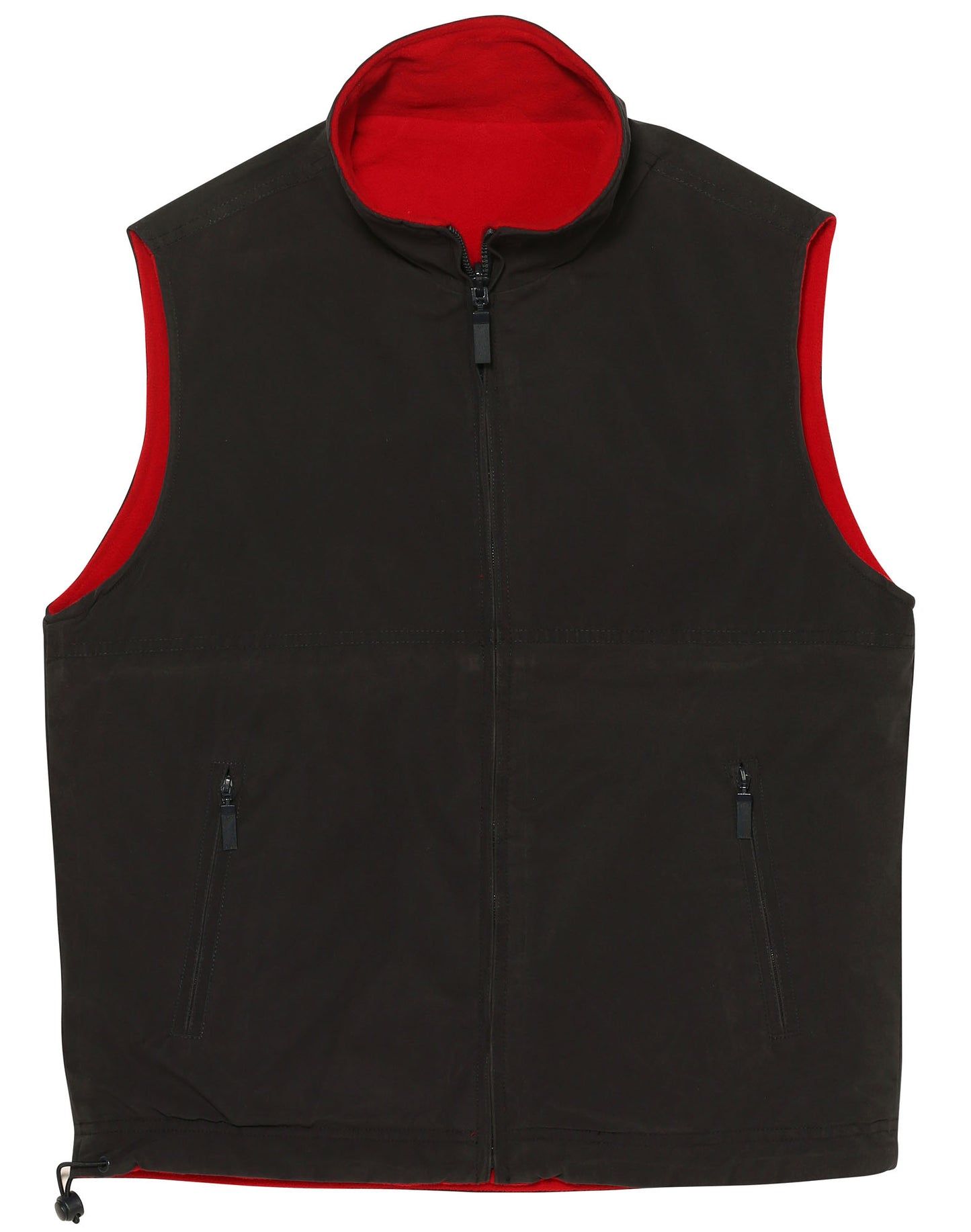 Unisex reversible vest - Black/Cherry Red