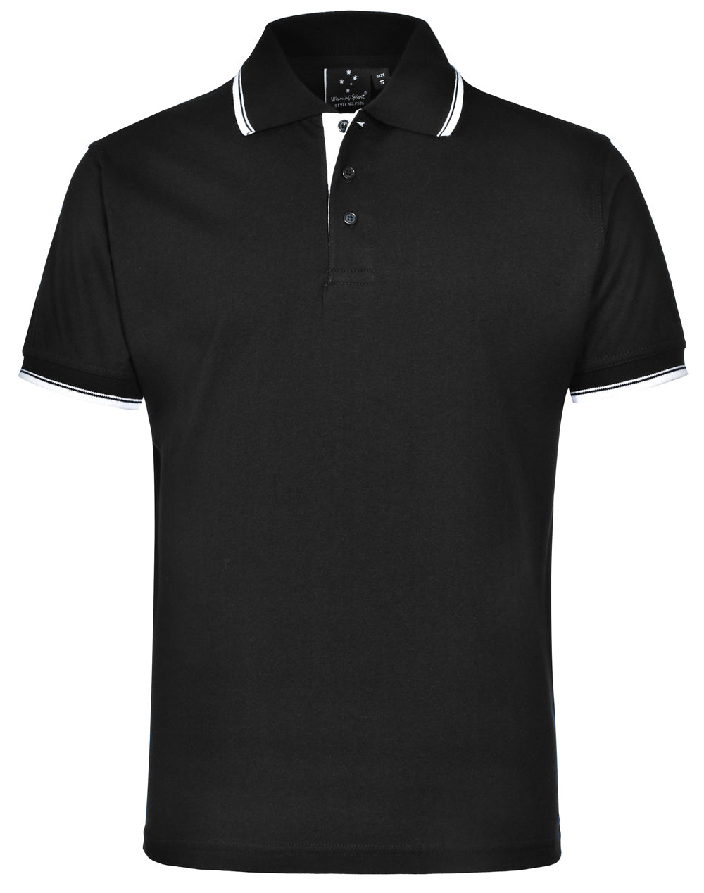 unisex cotton jersey polo - Black/White
