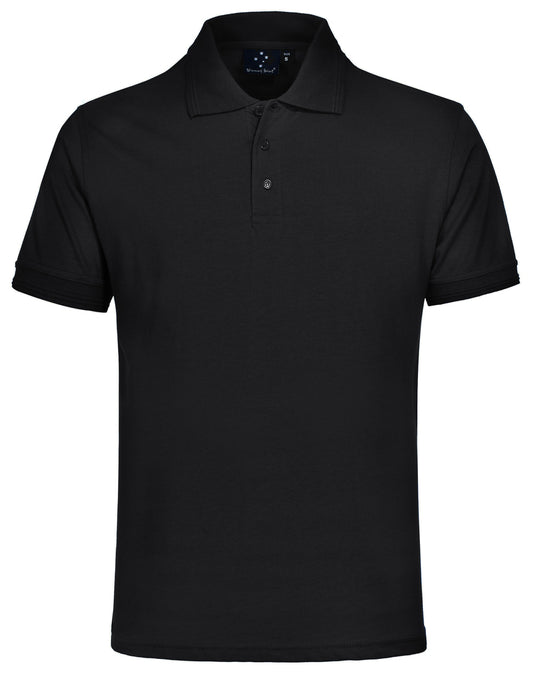 unisex cotton jersey polo - Black/Black