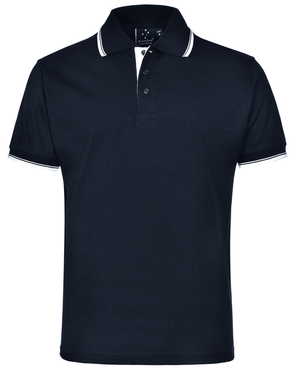 unisex cotton jersey polo - Navy/White