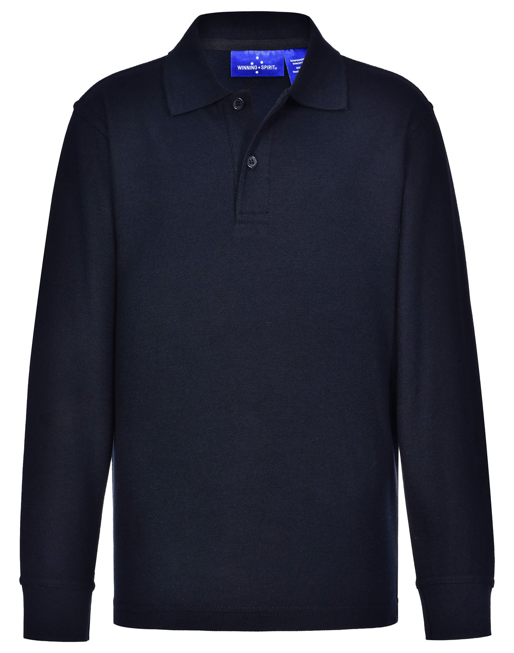 Kids' 240gsm Poly/Cotton Pique L/S Polo - Navy